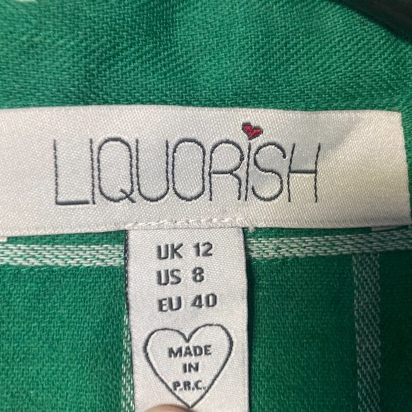 Green & White Stripe Collared Jumpsuit - Picture 3 of 3